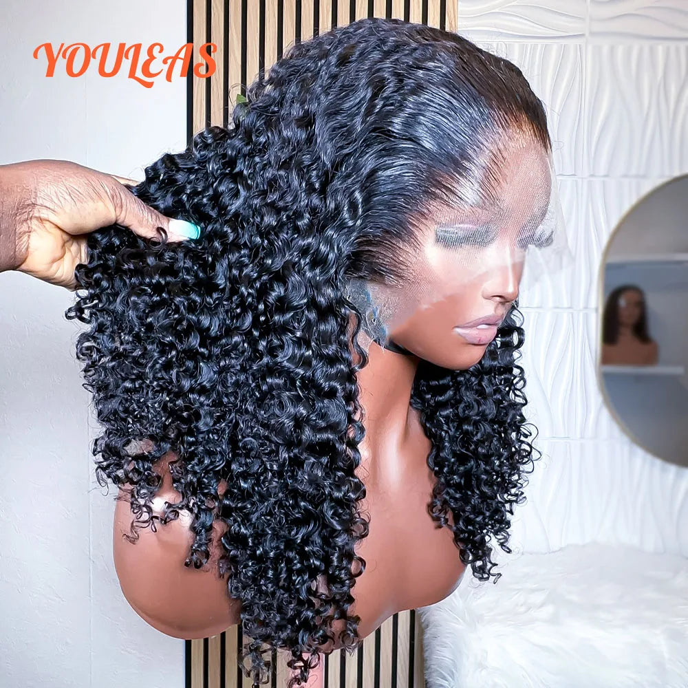 Lagos Hairline Burmese Curly Human Hair Wig 13x4 Lace Frontal Glueless Wig Human Hair Spiral Curls Deep Wave Wigs For Woman