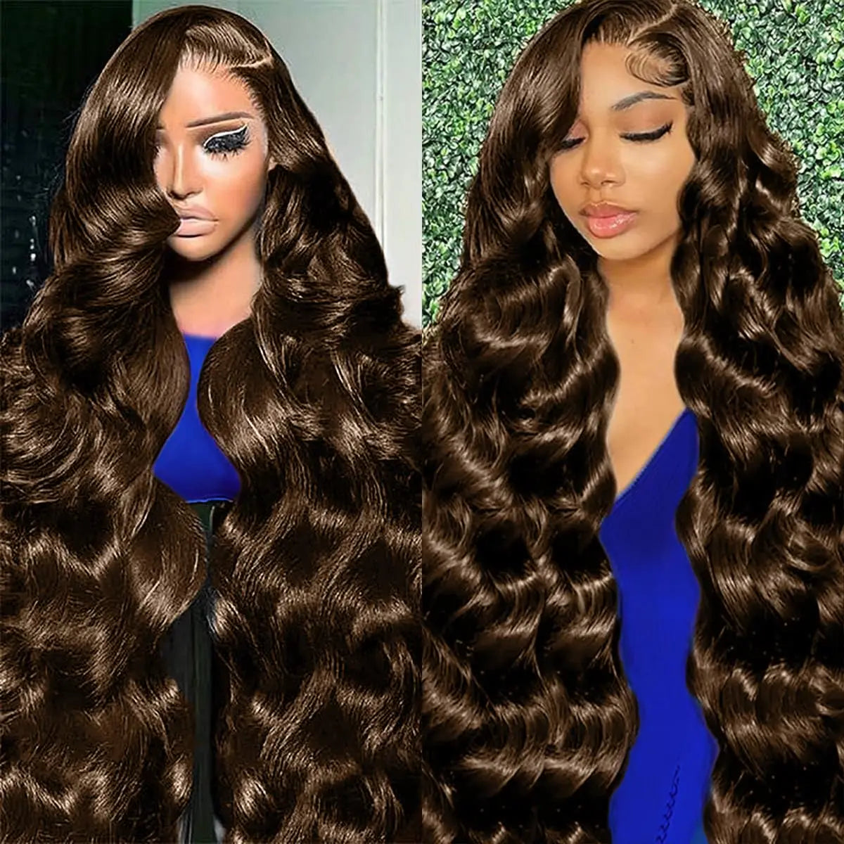 Chocolate Brown #4 Colored Human Hair 13x4 HD Lace Front Wig 13x6 Lace 38 40 Inches Remy Human Hair Pre Plucked Wig For Women Glueless Beginner Friendly