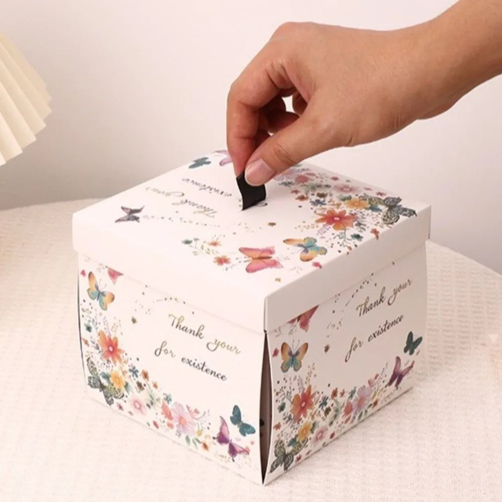 Multicolor Flying Butterfly Gift Box Auto Expand Paper Exploding Gift Box Novelty Wind Up Mechanism Present Box