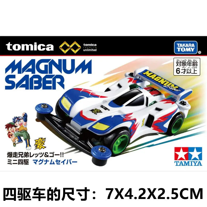 In Stock Original TOMY Tomica Tamiya Mini 4WD Cyclone Magnum 1/64 Alloy Diecast Car Model Toy Gift