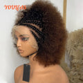 Afro Kinky Curly Wig Short Bob Ombre 1B4Color 9x6 Transparent Lace Closure Human Hair Wig For Woman Glueless 100% Human Hair