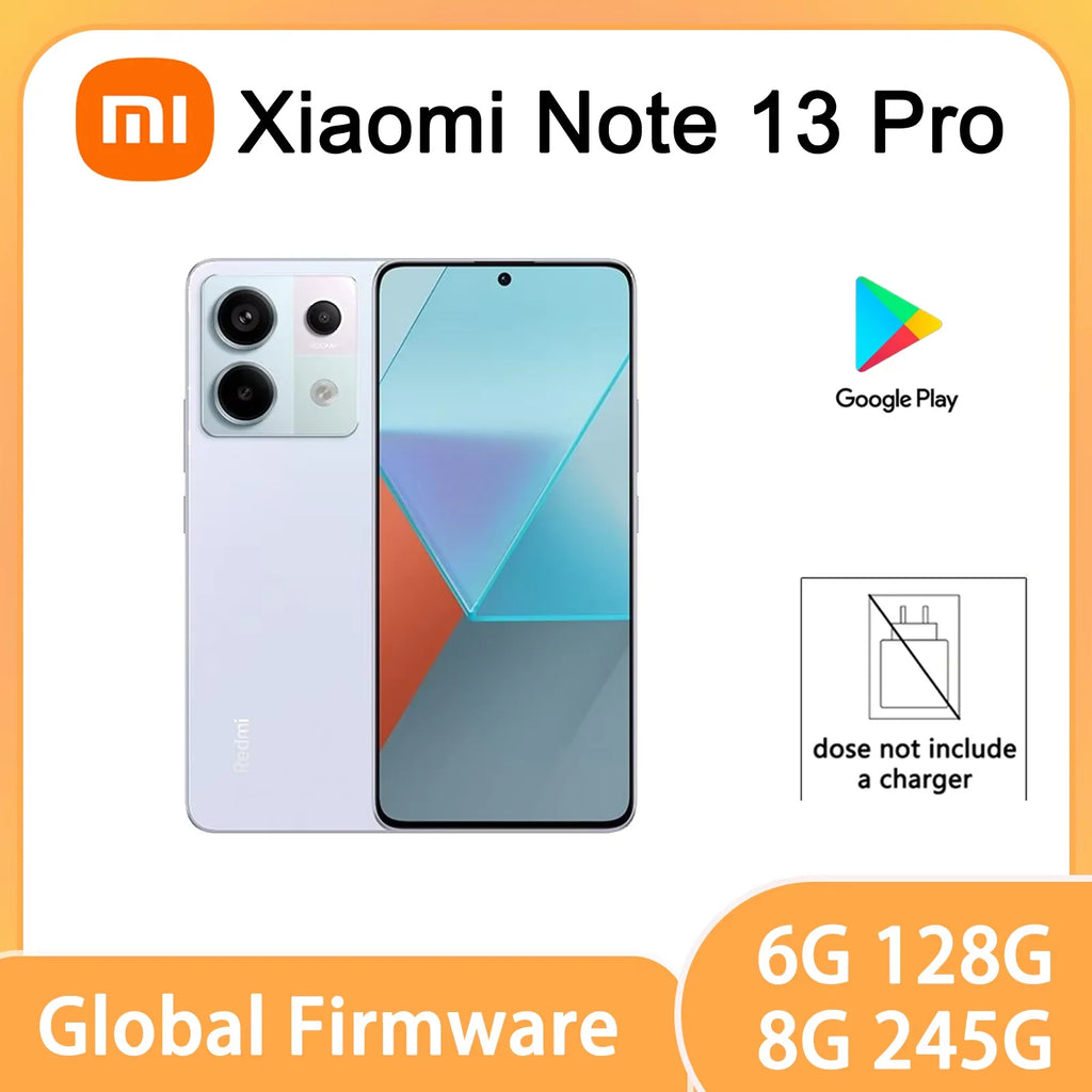Global Firmware Xiaomi Redmi Note 13 Pro 5G Smartphone 128GB/256GB ROM Snapdragon 7s Gen 2 67W Turbo Used Phones no charger