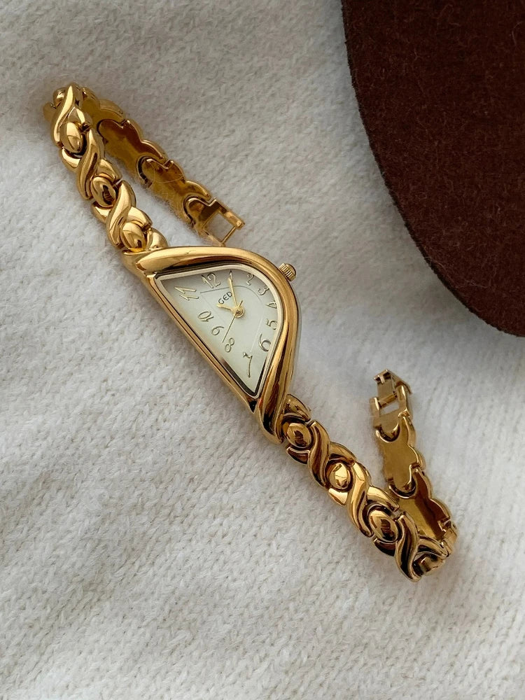 Light Luxury 22mm Gold Waterproof Quartz Watch for Women, Elegant Dress Wristwatch, Premium Gift Box Packed Perfect Holiday Gift