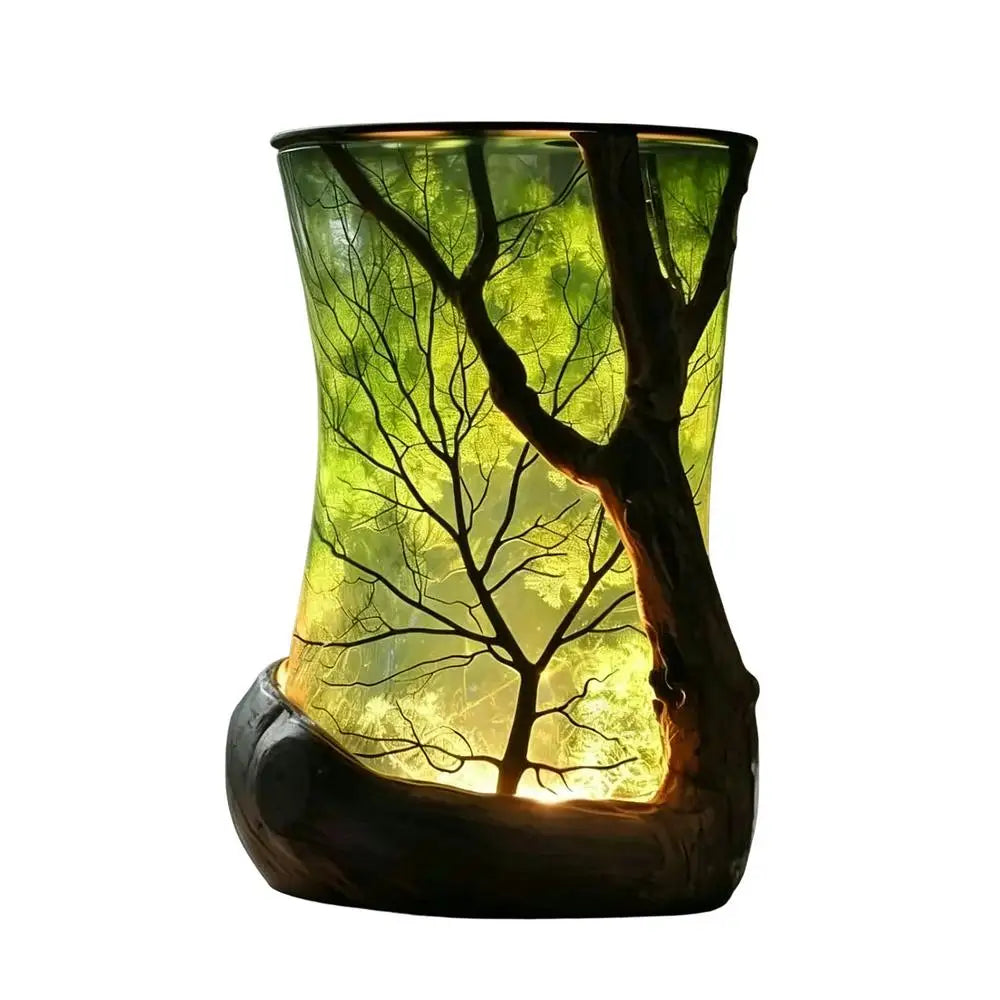 Bedside Table Lamp Forest Nightlight Decorative Ambient Light for Home Office Bedroom Study Room Desk Bookshelf Reading Corner