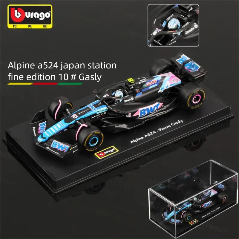 Bburago 1:43 BWT Alpine F1 Team A524 Alloy Diecast Model Car High Simulation Formula Racing Collectible Display Gift