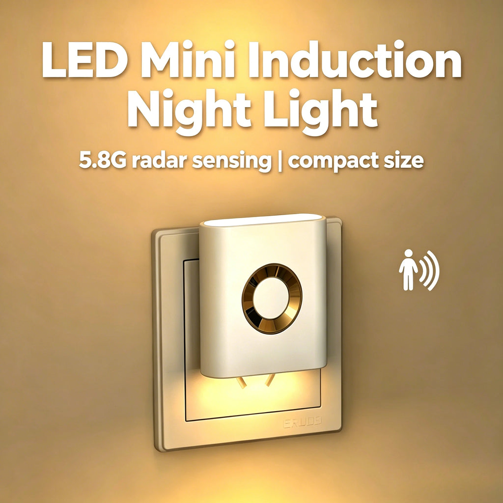 Human Motion Sensor Night Light, Auto On/Off Bedside Cabinet Lamp, Up & Down Glow Ambient Light, Eye-Care LED Bedroom Night Lamp