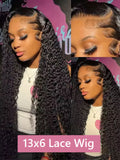 220% Density Natural Deep Wave Wig Long Inch 13x6 HD Transparent Lace Frontal Wig Brazilian Pre Plucked Remy Human Hair For Womenman Hair For Women