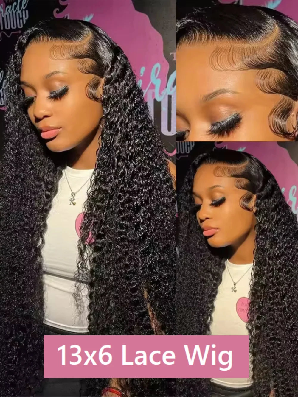 220% Density Natural Deep Wave Wig Long Inch 13x6 HD Transparent Lace Frontal Wig Brazilian Pre Plucked Remy Human Hair For Womenman Hair For Women