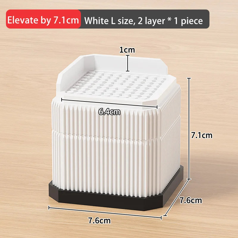 Adjustable Height Furniture Risers - High Load - Bearing, Triple Anti - Slip for Sofa, Bed & Desk