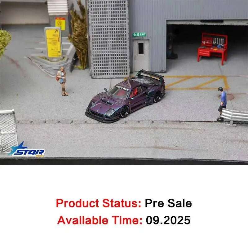 STAR 1:64 LBWK F40 Ice Blue Maggic Purple Car Model Collect Miniature Toys Opened Hood Diecast