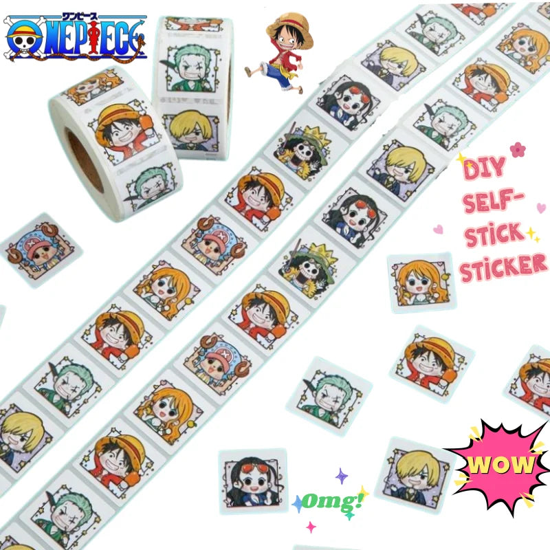New One Piece Luffy Nami Roll Sticker DIY Decoration High Color Value Animation Cartoon Hand Account Sealing Sticker Small Gift