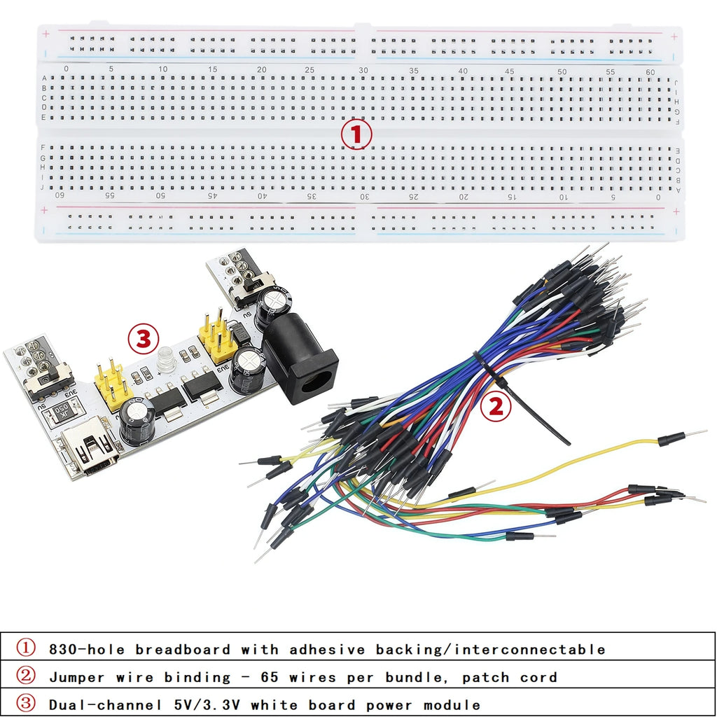 400 830-hole Breadboard MB-102 PCB Circuit Board Experiment Board Soldering Experiment Kit DIY Suitable for Arduino Power Module