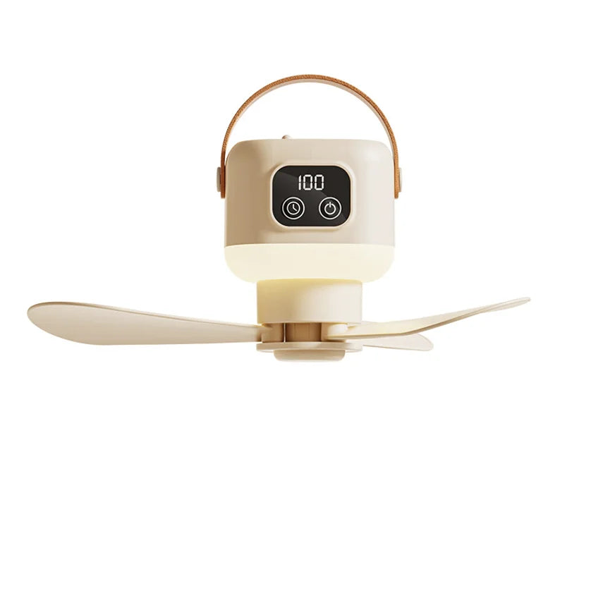 Rechargeable Small Ceiling Fan With Remote Control, Usb Fan For Student Dormitory Bed, Portable Outdoor Camping Fan