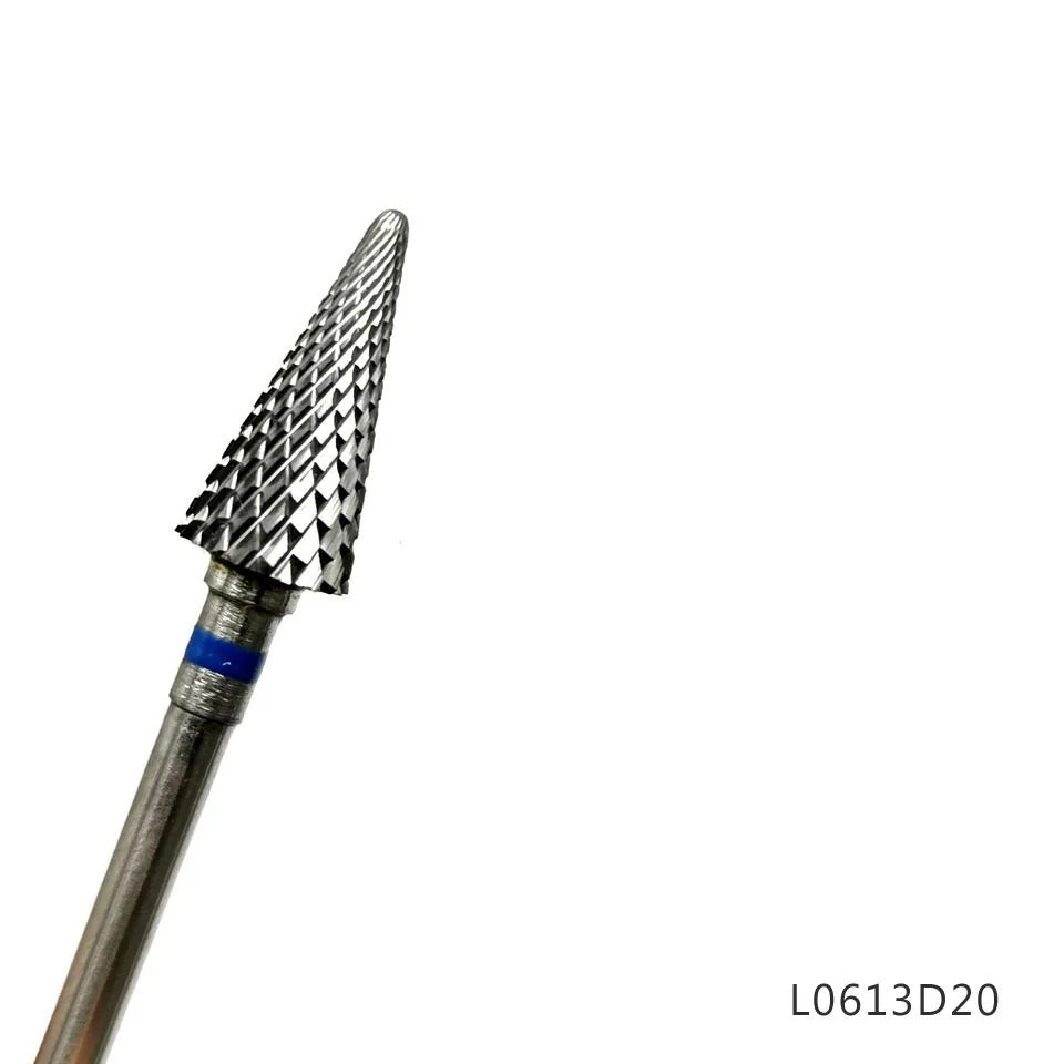 HYTOOS 1PCS Tungsten Carbide Burr Nail Drill Bit 3/32" Bits For Manicure Drill Accessories Milling Cutter Nail Art Tools