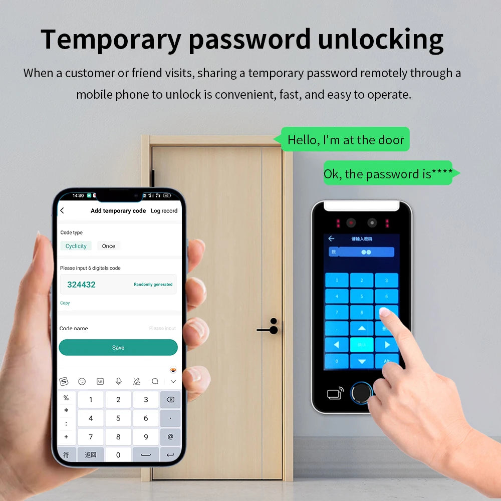 Lucking Door AI520KS LAN TCP WIFI Smart Life App Dynamic Face Recognition Attendance for Fingerprint Access Control System