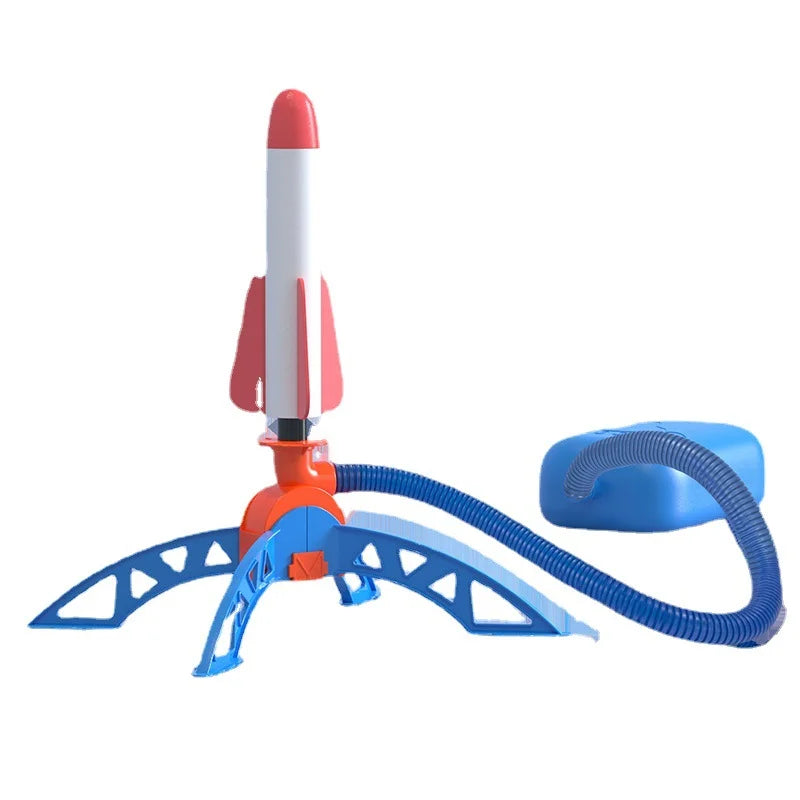 Outdoor rocket kit, equipped with 3 rocket launchers with lights, pneumatic jump launchers, and picnic hand components