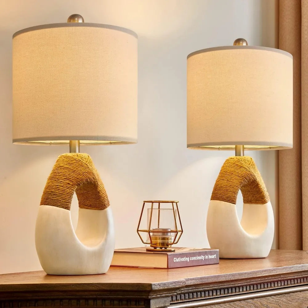 Lamps Set for Bedroom, Living Room, Nightstand Bedside, Ideal for Small Spaces