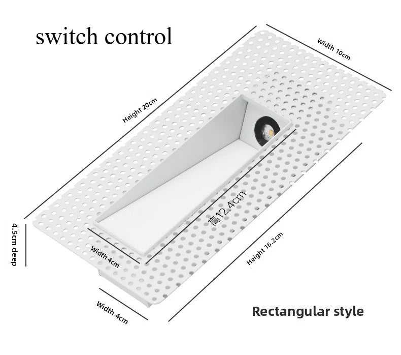 Borderless LED floor lamp, embedded motion-sensing floor lamp for corners, hotel steps, stairs, COB hallway light