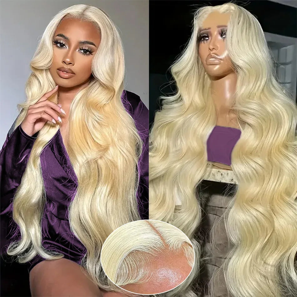 13X6 Body Wave Human Hair Wigs Human Hair Quality Pre Plucked Brazilian Blonde Human Lace Front Wig 613 Hd Lace Frontal Wig