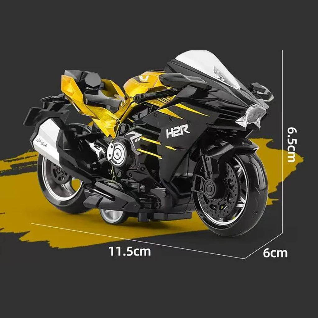 1:32 Scale Cast Simulation Alloy Toy Motorcycle Pull-Back Drive Collectible Miniature Bike Model for Kids