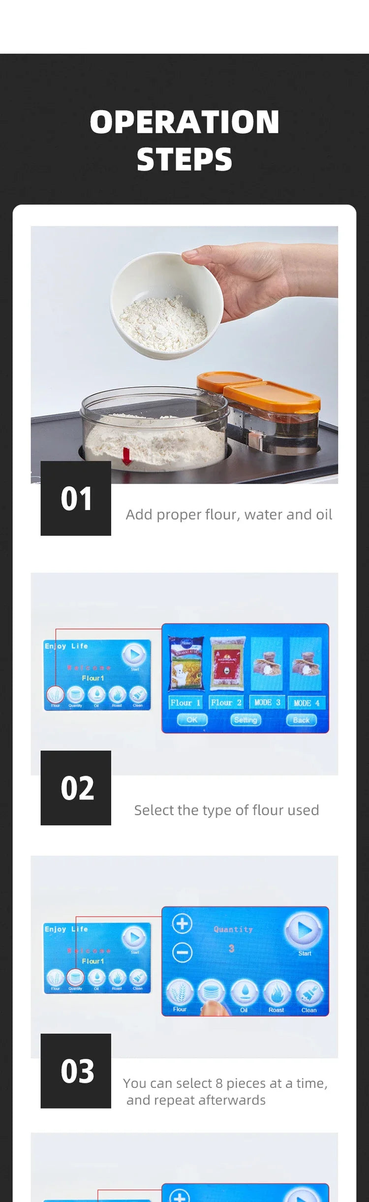 2026 New 1900W Automatic Roti Maker Easy Operation Electric Chapati Pancake Cake Baking Machine Commercial Kitchen Equipment