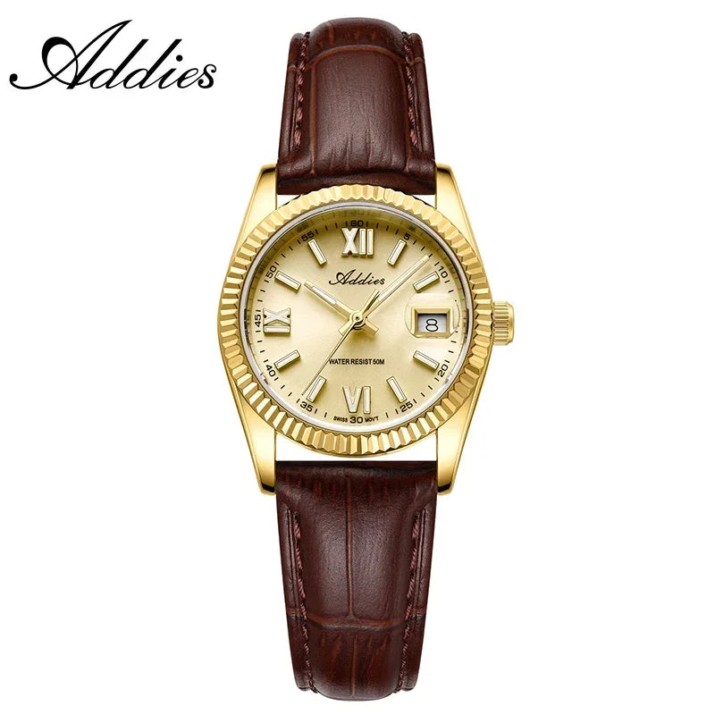 Addies High Quality Luxury Watch for Women Sapphire Glass 316L Stainless Steel BGW9 Luminous 50m Waterproof Ladies Quartz Watch