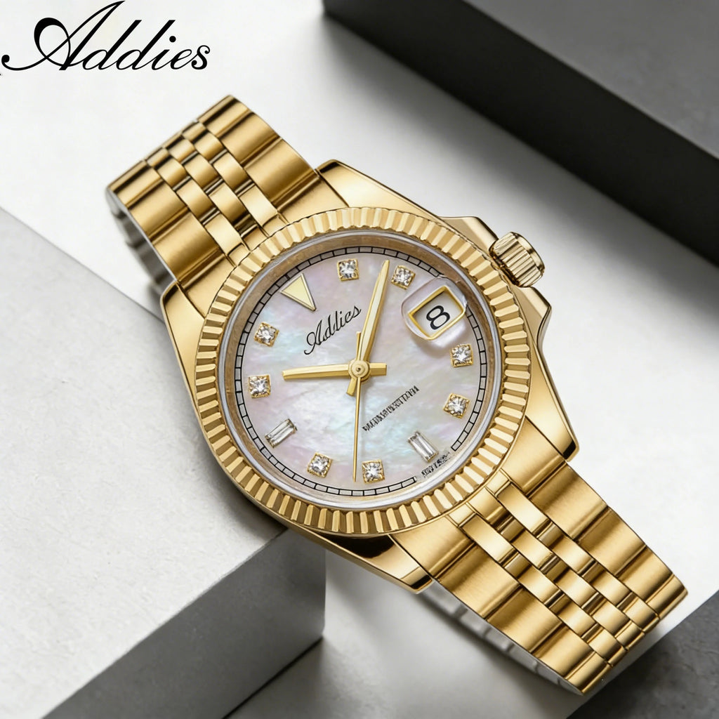 ADDIES 585 Quartz Women's Watches Sapphire Glass 5Bar Waterproof 316L Stainless Steel Diving Fashion Luxury Wristwatch For Woman