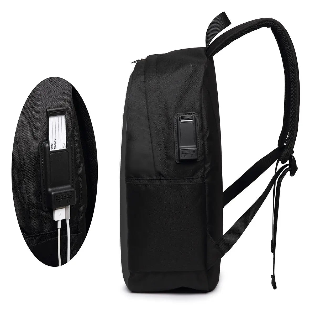 Peacock Feathers On A Black Background Backpack Travel Notebook Bag Computer College Student School Bag Laptop Shoulder Bags