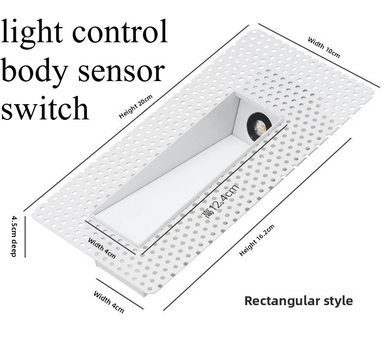 Borderless LED floor lamp, embedded motion-sensing floor lamp for corners, hotel steps, stairs, COB hallway light