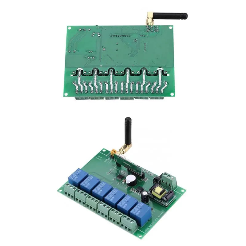 B67C Remote Control Switch 110-240V 6 Channel RF Relay Module Board Momentary Selflocking Interlock 3 Commands 30Ma X 6