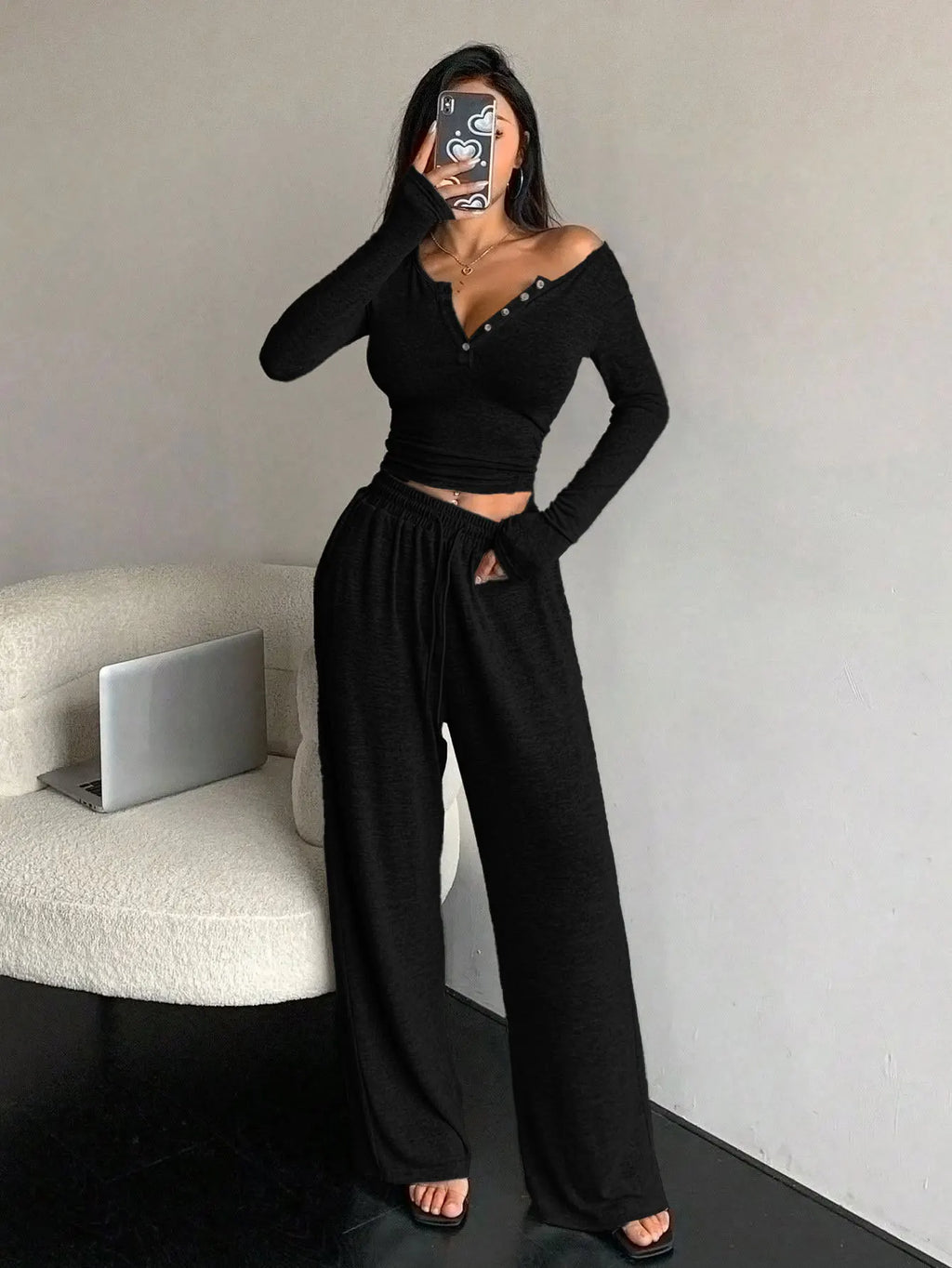 Women's Suit Warm Pajamas for Winter Ensembles Pyjama Femme Ensemble Long Sleeve Pajamas Sets Home Wear Sleepwear for Sleeping