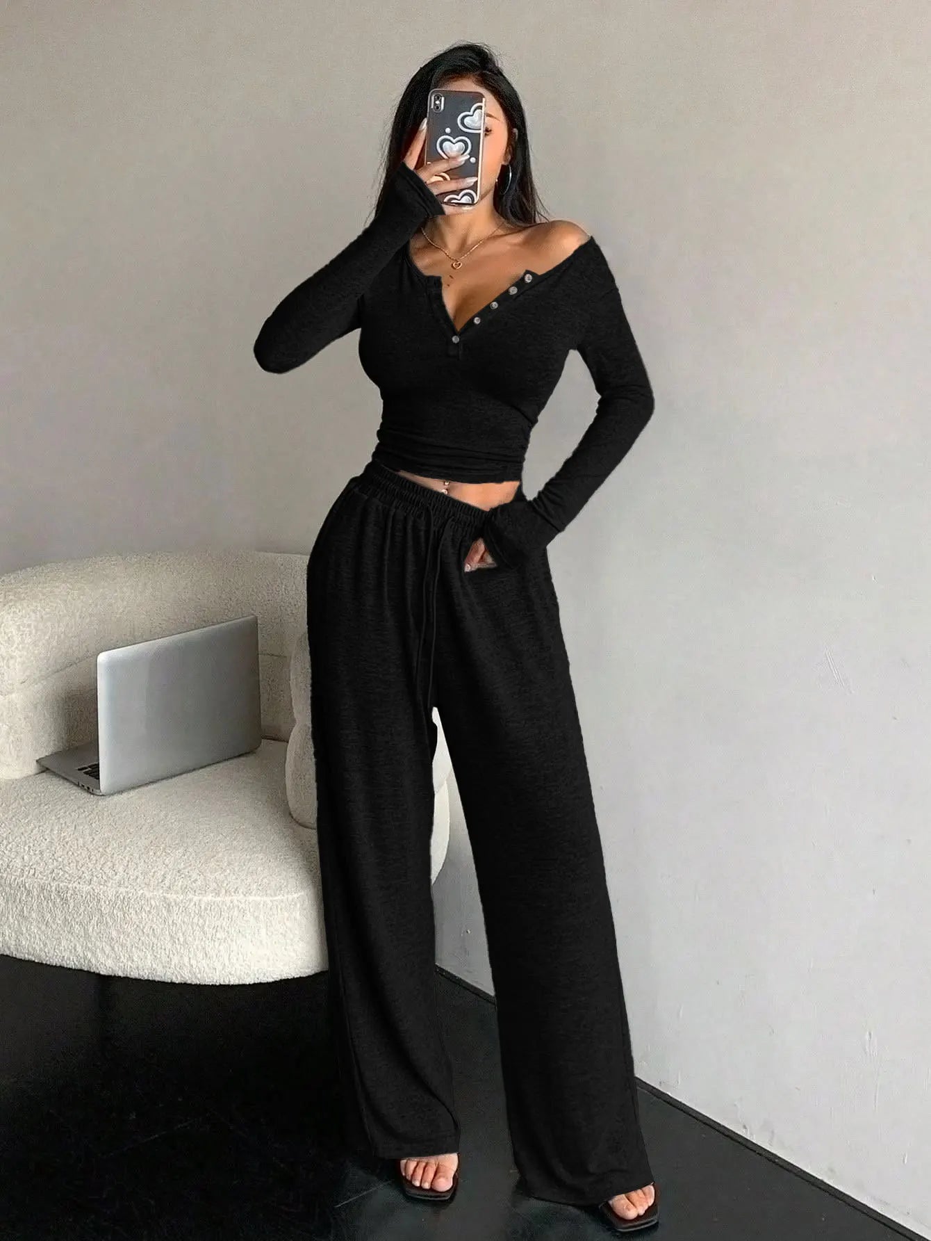 Women's Suit Warm Pajamas for Winter Ensembles Pyjama Femme Ensemble Long Sleeve Pajamas Sets Home Wear Sleepwear for Sleeping