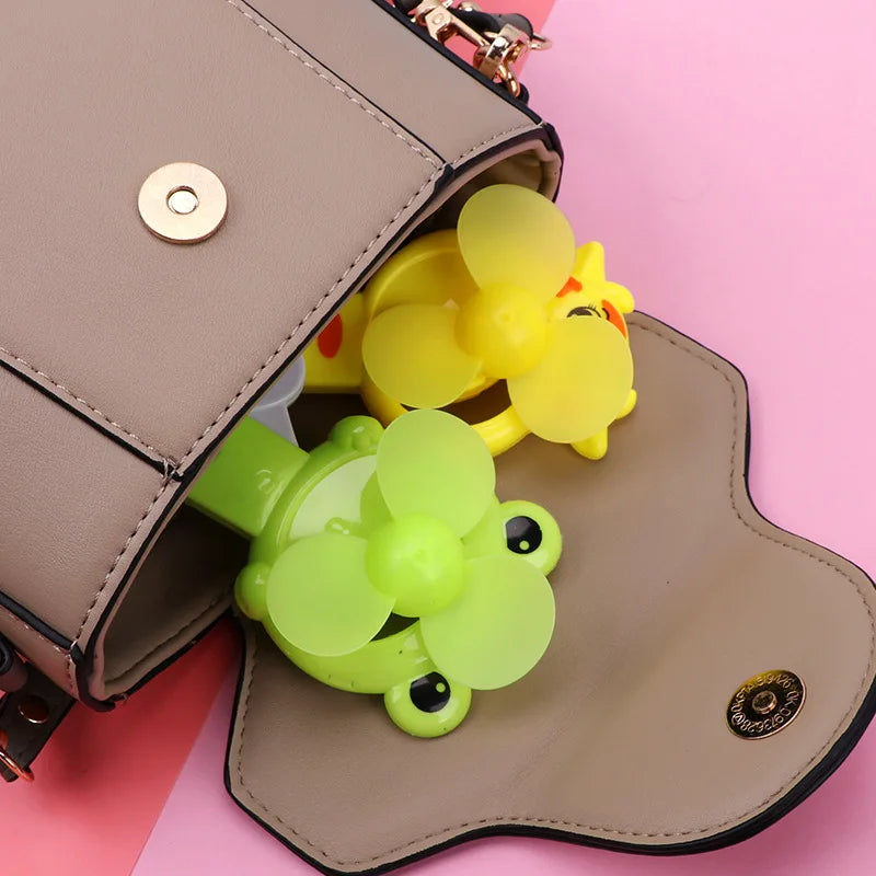 Summer Cool Creative Cartoon Hand Press Fan Mini Portable Children's Small Fan Press Handheld Manual Fan