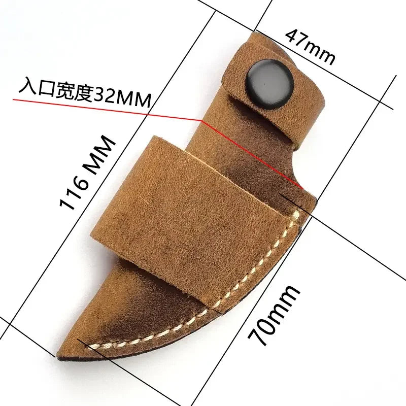 Small Knife Leather Sheath, Tool Replacement, Leather Hand-sewn Retro Leather Sheath, for 32mm Width Knife, Carry Belt Loop