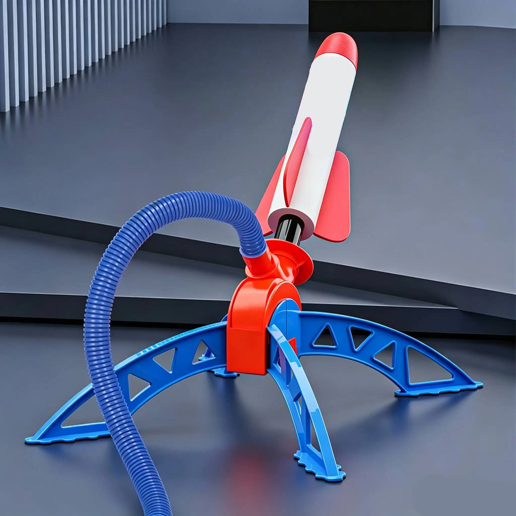 Outdoor rocket kit, equipped with 3 rocket launchers with lights, pneumatic jump launchers, and picnic hand components