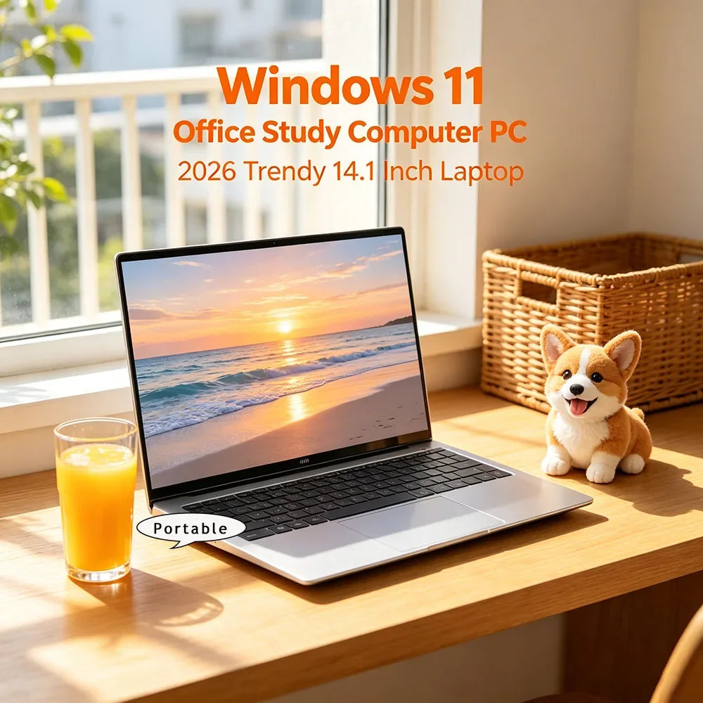 Chic 14.1" HD Laptop Intel 4405U Ultra Slim 16GB RAM 2TB SSD Windows 11 Pro Home Office Gaming Notebook