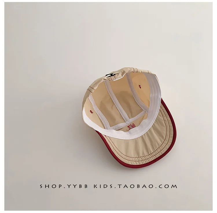Summer Quick Dry Hat for Baby Letter Embroidery Baseball Cap Kids Boy Girl Adjustable Sunscreen Thin Sport Hats