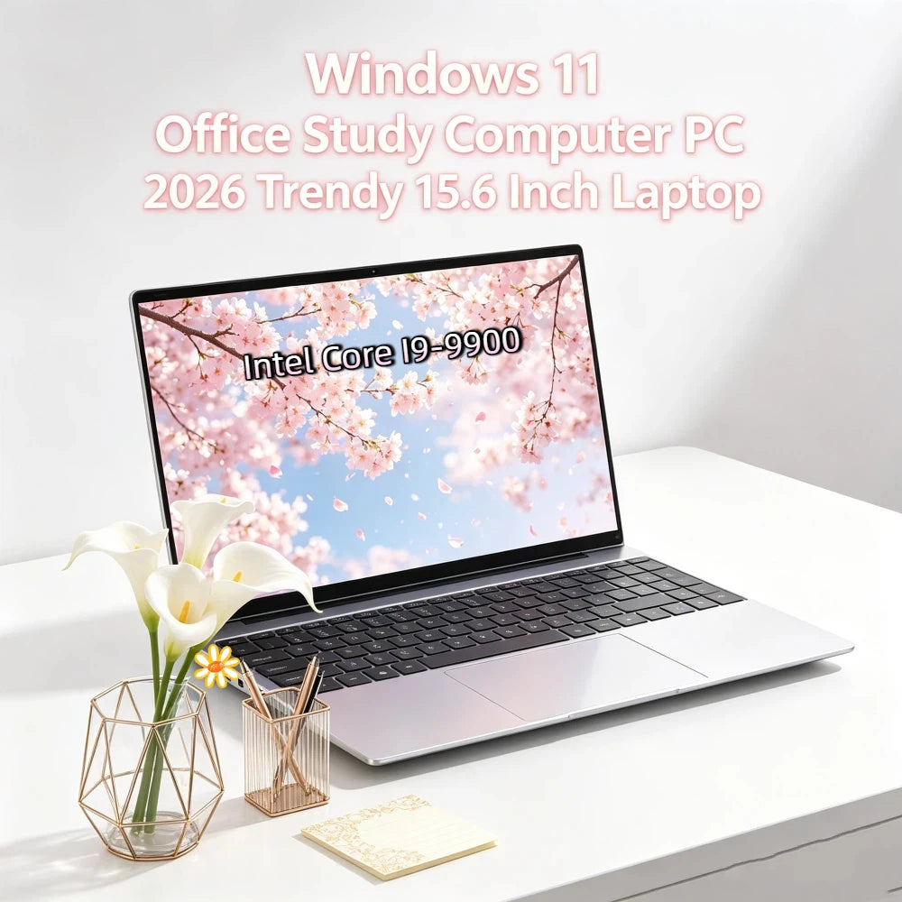 Glossy 15.6" Ultra Slim Gaming PC Intel Core I9-9900 32GB 2TB 1080P HD Windows 11 Pro Home Office Study Laptop