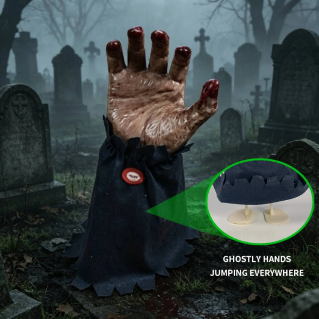 Ghost Hand Decoration Spooky Animated Hand with Cloth Base Animatronic Prop Scary Sturdy for Tabletop Displays