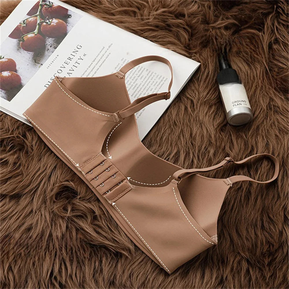 KUCLUT  Seamless Half Cup Bra Smooth Surface Top Support Thin And Comfortable Without Steel Ring Bra One Piece Seamless Half C