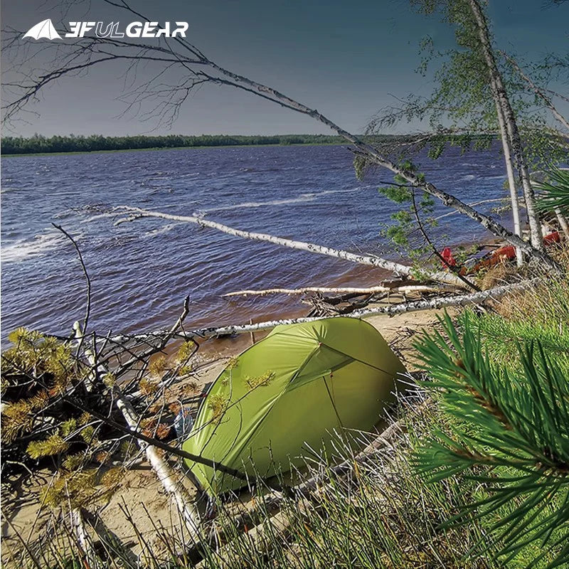 3F UL GEAR 1 Person Camping Tent Ultralight Waterproof Outdoor Travel Tent 15D Silicone Cycling Backpacking Hiking Tent With Mat