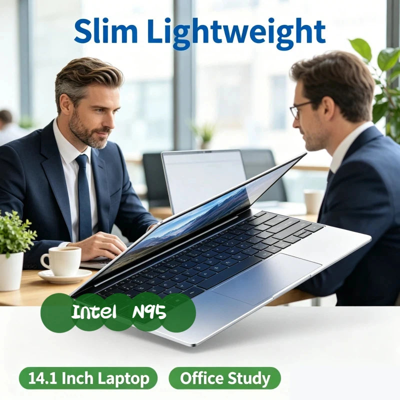 Original 14.1" Portable Laptop N95 FHD IPS Display 120Hz Ultra-clear Screen 7500mAh 32GB/2TB SSD Backlit Keyboard