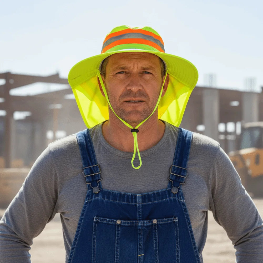 Adjustable Design Reflective Sun Hat UV Protection Sun Protection Anti-UV Bucket Hat Neck Shawl Large Brim