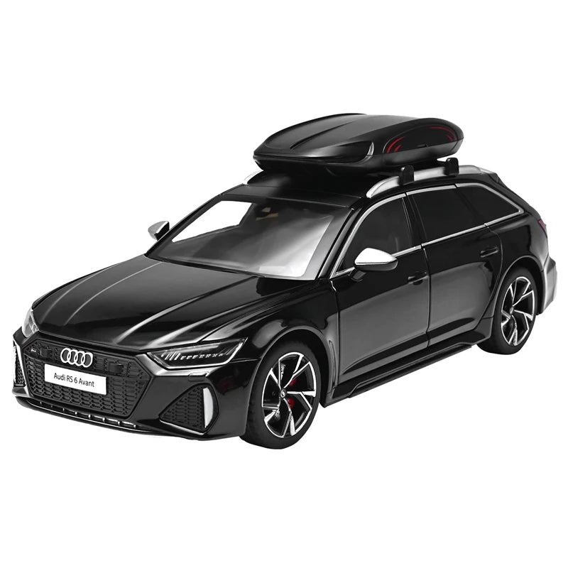 1:24 simulation Audi RS6 alloy car model, doors and engine hood, trunk can be opened, sound and light return force ornaments