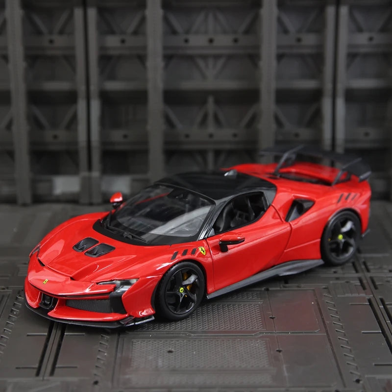 Bburago 1:24 simulation Ferrari SF90 XX Stradale alloy car model, doors and trunk can be opened rich in details, finely crafted