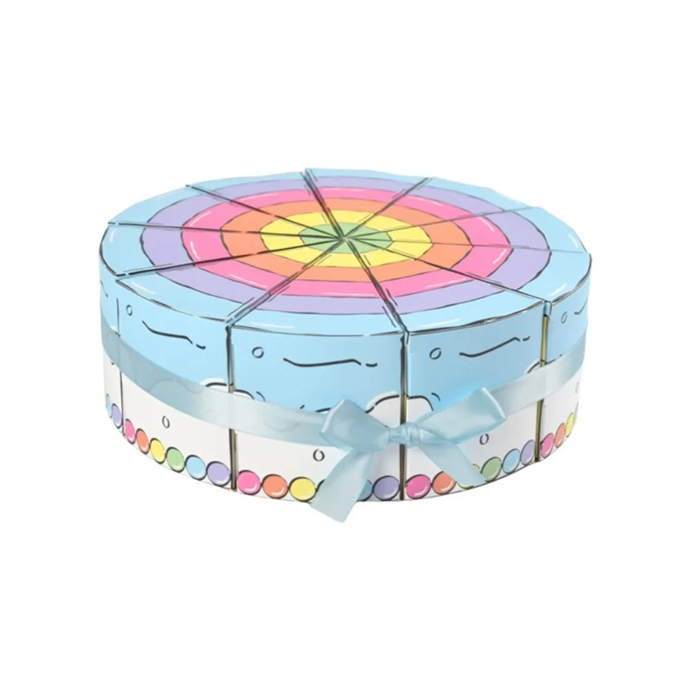 10PCS Eco-friendly Paper Triangular Cake Shaped Gift Box DIY Combination Party Gift Packing Box Cartoon Candy Box Dessert