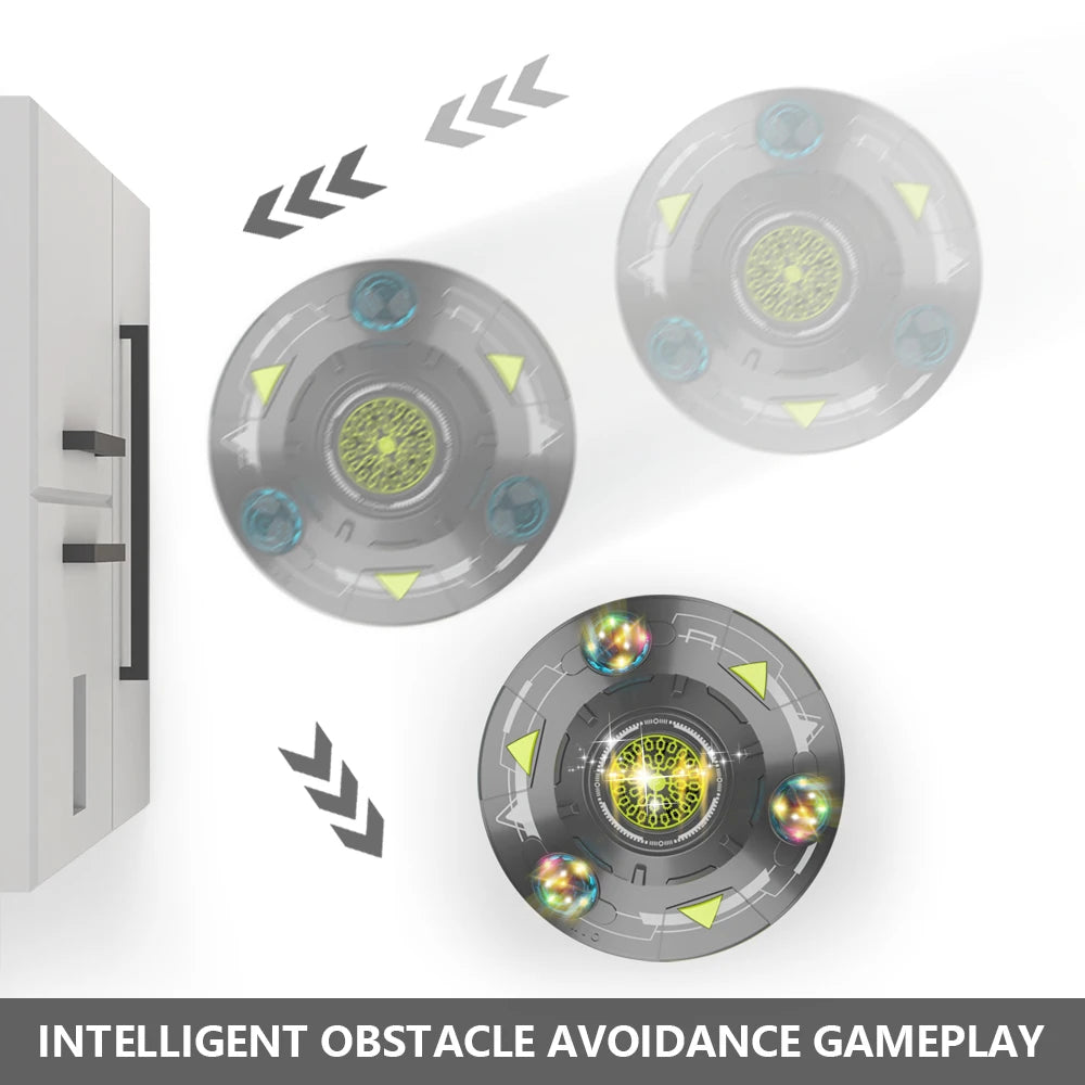 UFO Colorful Flying Disc Fully Automatic Electric Sound and Light Rotating Obstacle Avoidance Space Bubble Machine