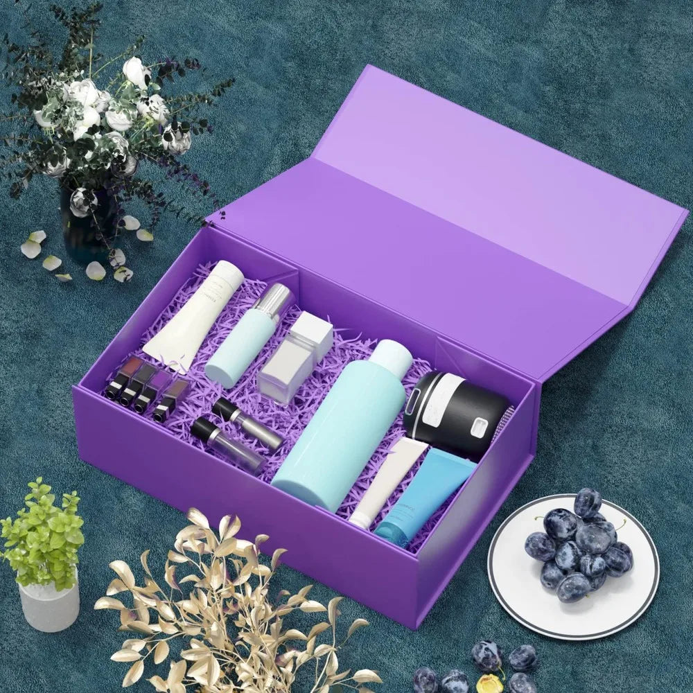 Collapsible Magnetic Closure Gift Box for Presents Bridesmaid Proposal Wedding Christmas Halloween Birthday Party Favor Packaging 9.5x6x3 Inches