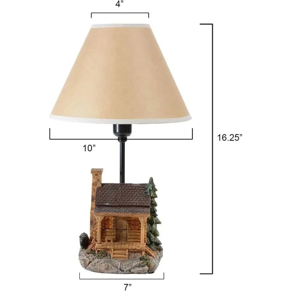 Rustic Vintage Cabin Lamp - Ideal for Living Room, Nightstand, Desk, 16.25 x 10