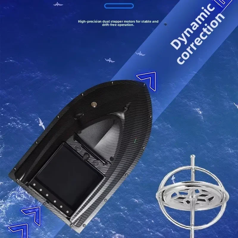 TRY&V New 12V High-Speed Big Cat Fishing Bait-Dispensing Boat with Cruise-Control ABS Material GPS Remote Control 1.5kg